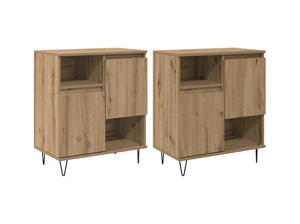 Buffets 2 pièces chêne artisanal 120 x 35 x 70 cm