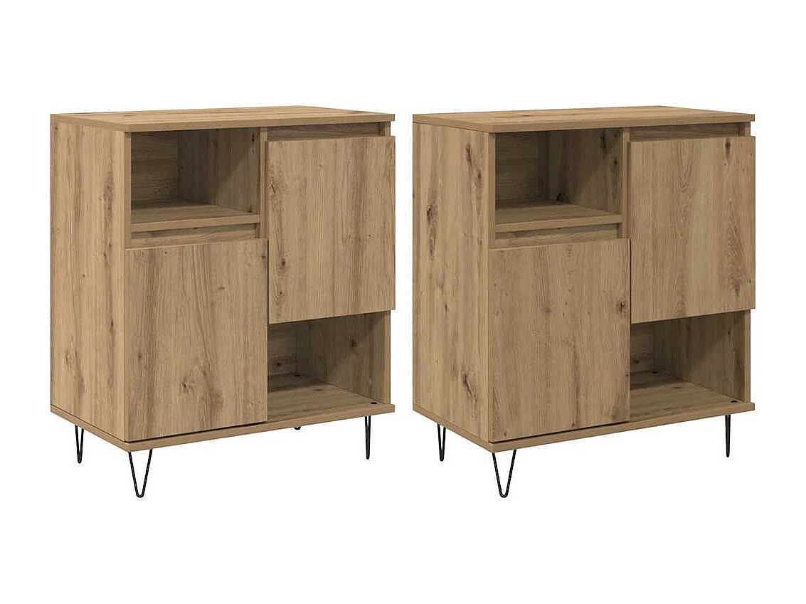 Buffets 2 pièces chêne artisanal 120 x 35 x 70 cm