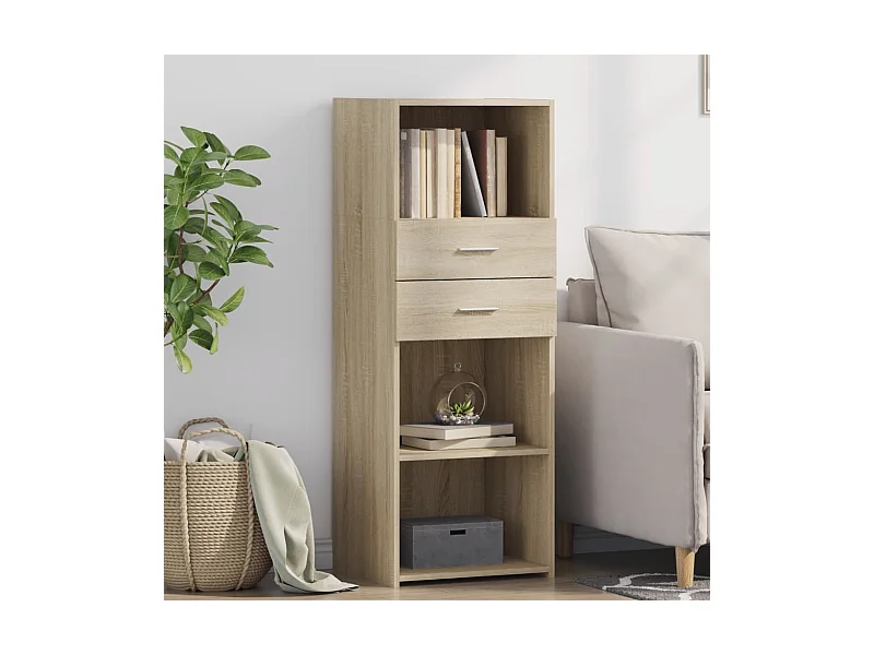 Buffet haut chêne sonoma 45x42,5x124 cm bois d'ingénierie