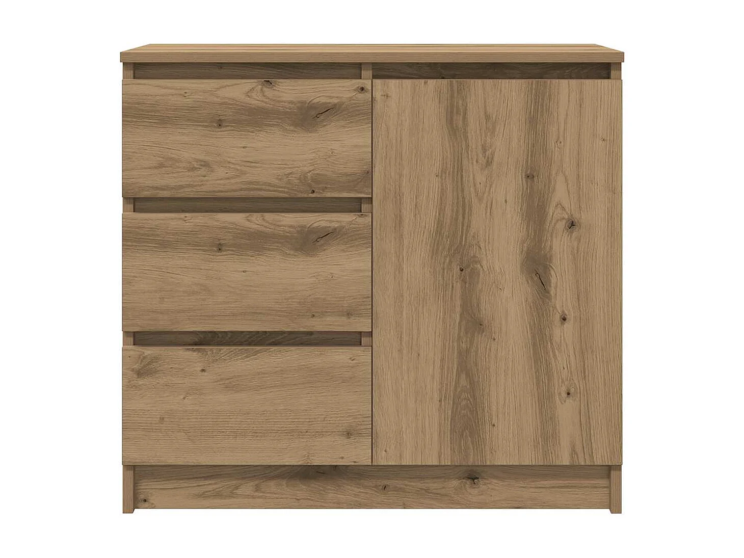 Buffet avec tiroir chêne artisanal 71x35x65 cm bois ingénierie