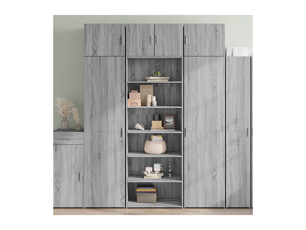 Buffet haut sonoma gris 70x41x185 cm bois d'ingénierie