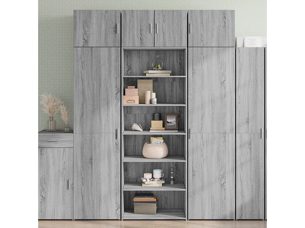 Buffet haut sonoma gris 70x41x185 cm bois d'ingénierie