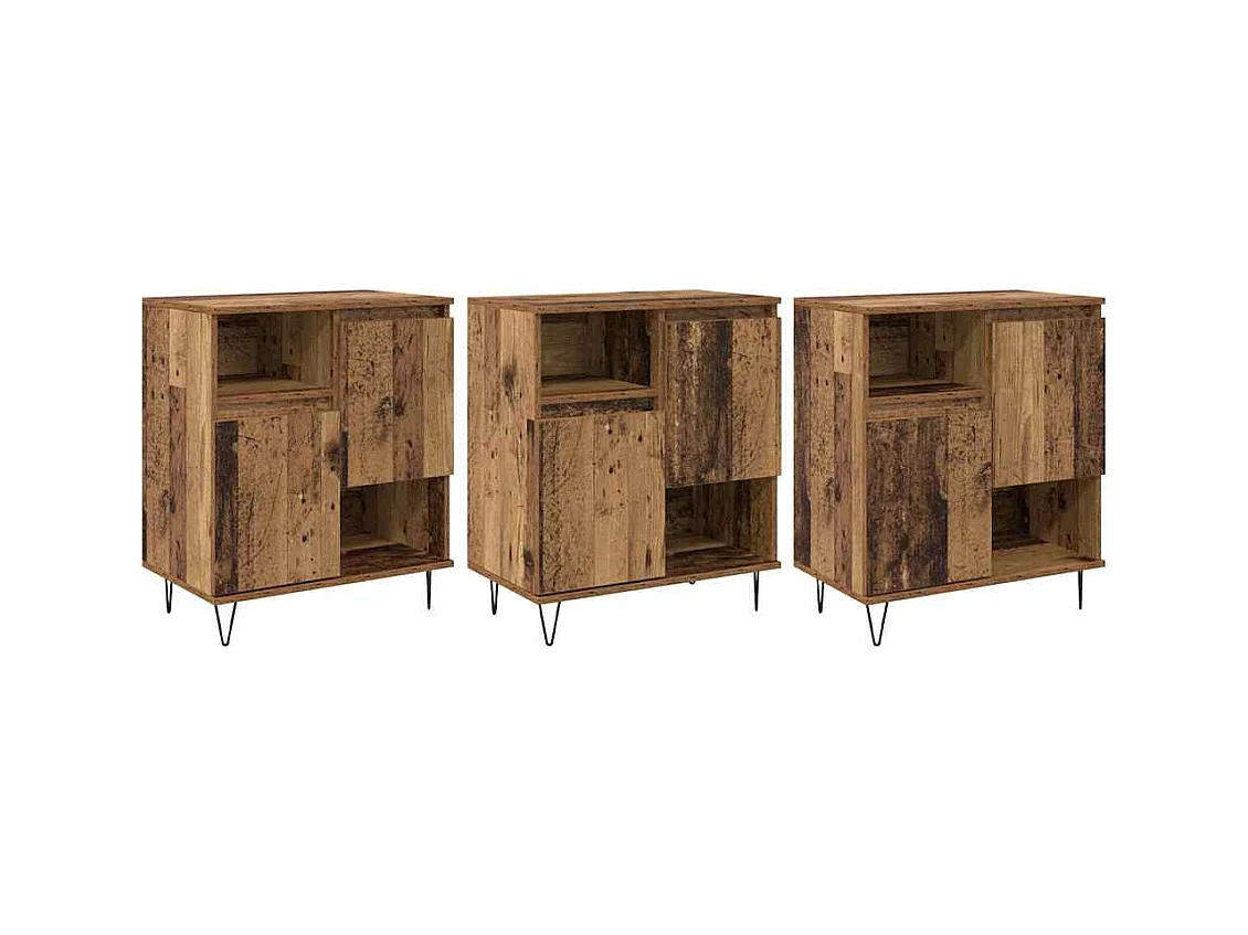 Buffets 3 pièces Bois ancien 180 x 35 x 70 cm Bois d'ingénierie
