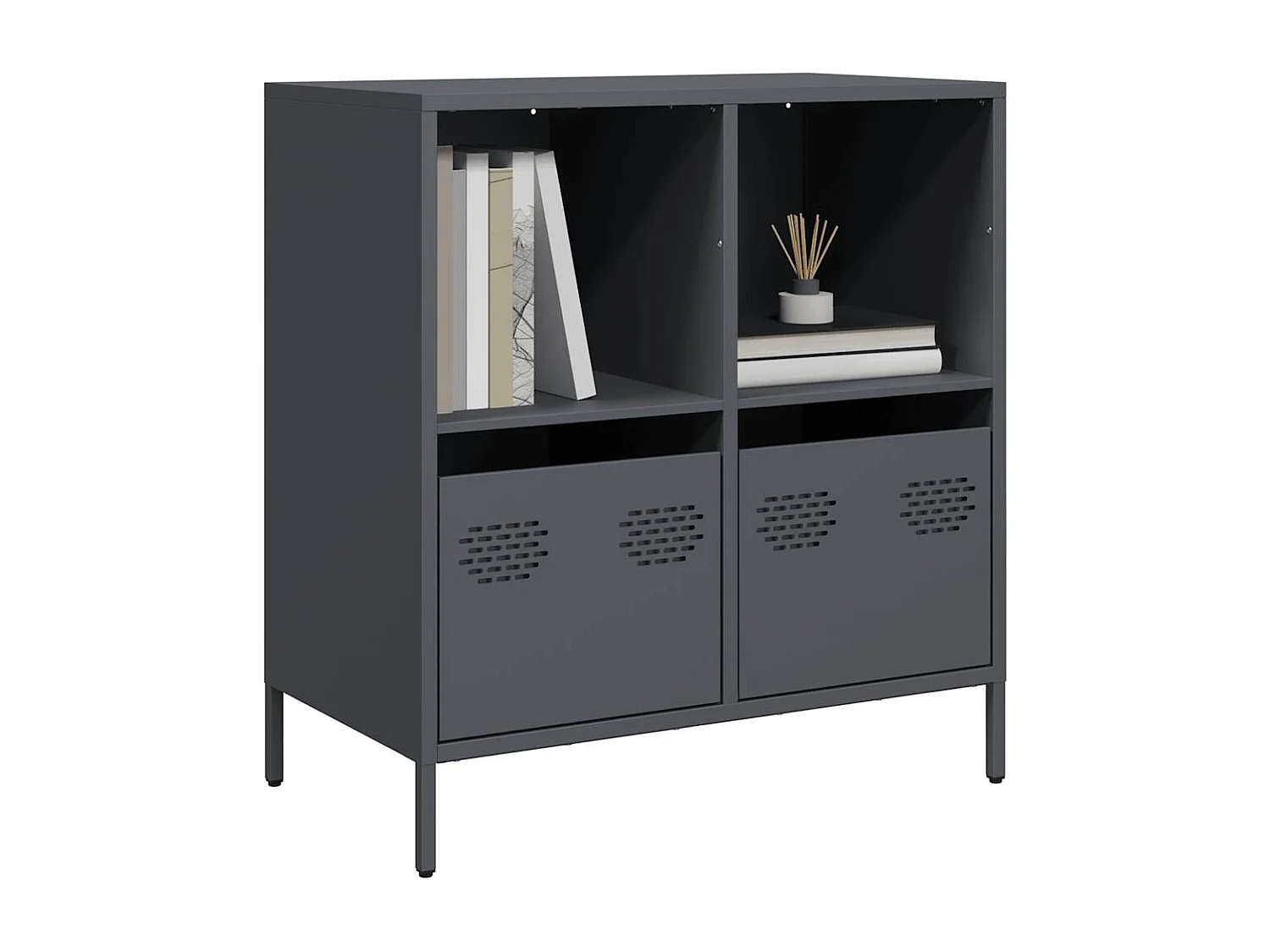 Buffet anthracite 68x39x73,5 cm acier laminé à froid