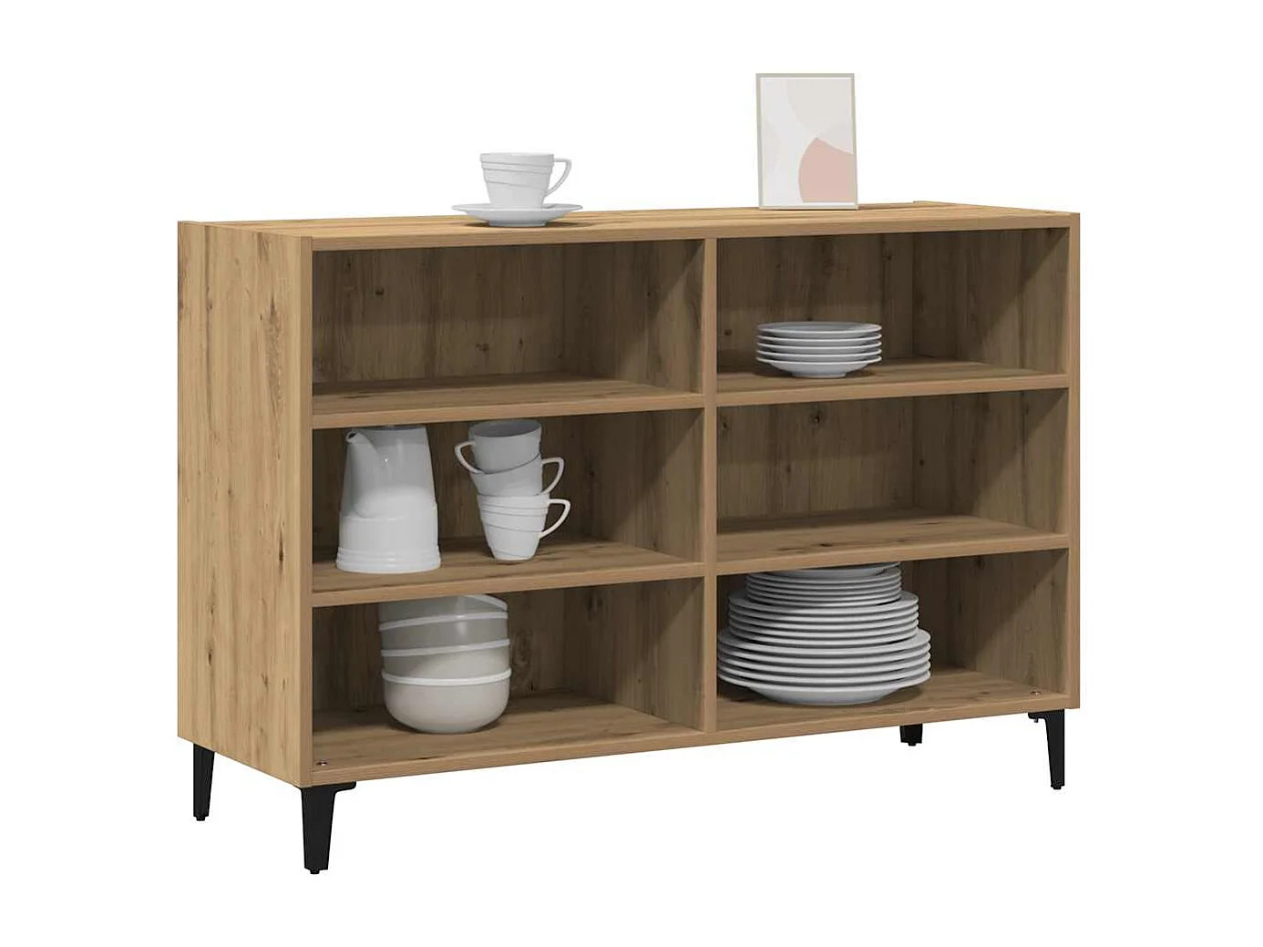 Buffet chêne artisanal 103,5x35x70 cm bois d'ingénierie