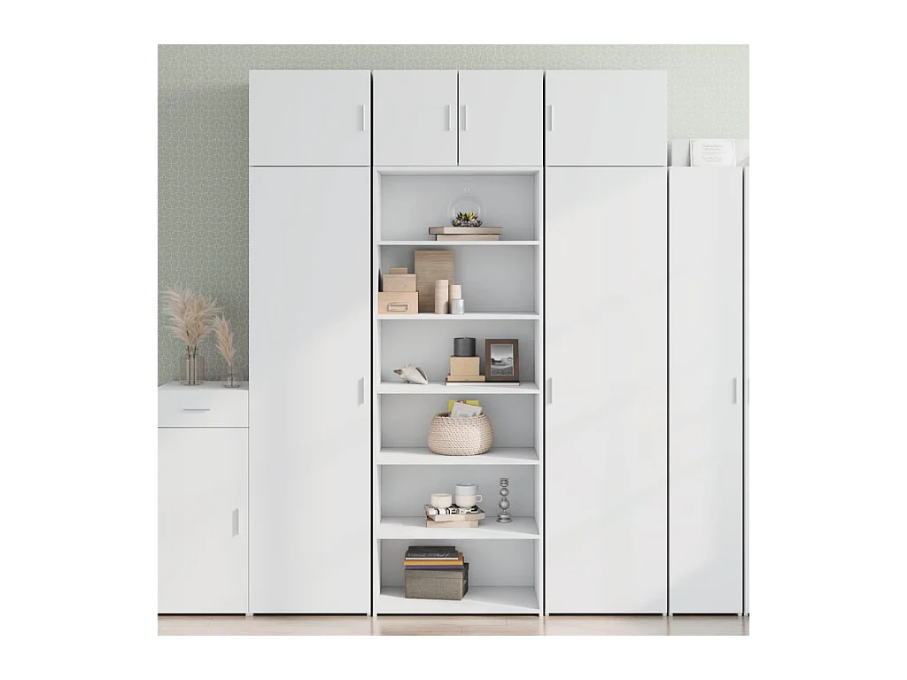 Buffet haut blanc 70x41x185 cm bois d'ingénierie