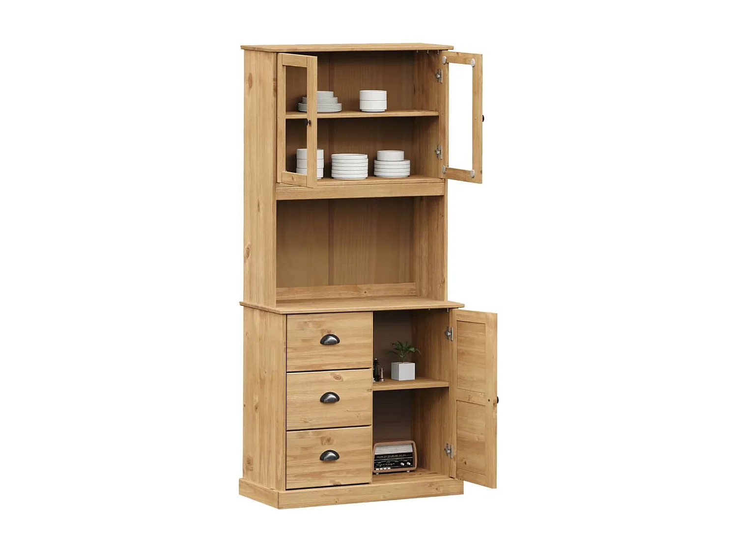 Buffet haut VIGO 78x40x175 cm bois massif de pin