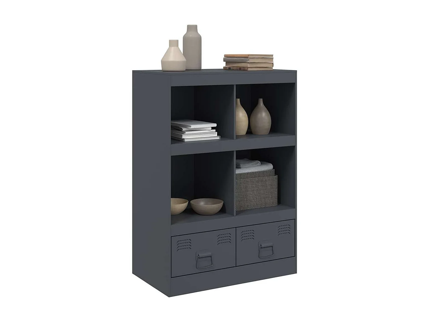 Buffet haut anthracite 67x39x95 cm acier
