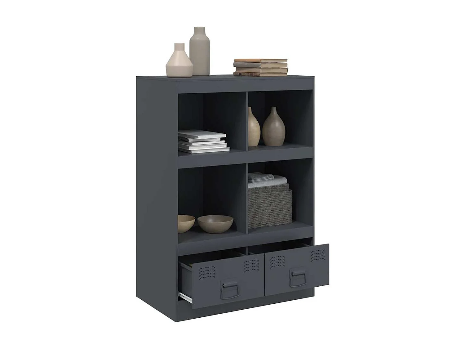 Buffet haut anthracite 67x39x95 cm acier
