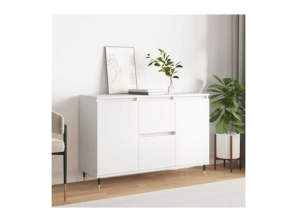 Buffet blanc 101,5x35x70 cm bois d'ingénierie