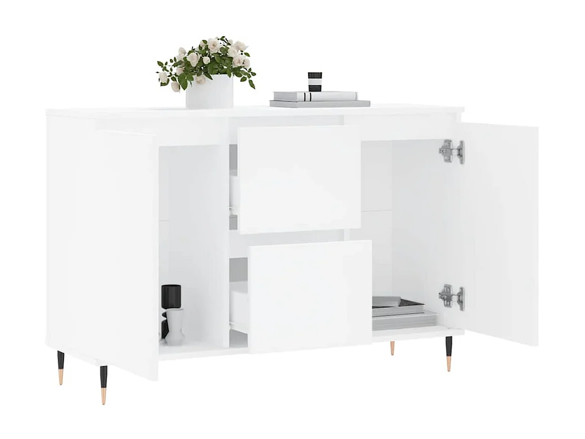 Buffet blanc 101,5x35x70 cm bois d'ingénierie