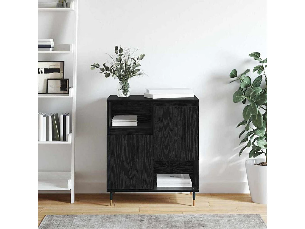 Buffet Chêne noir 60 x 35 x 70 cm Bois d'ingénierie