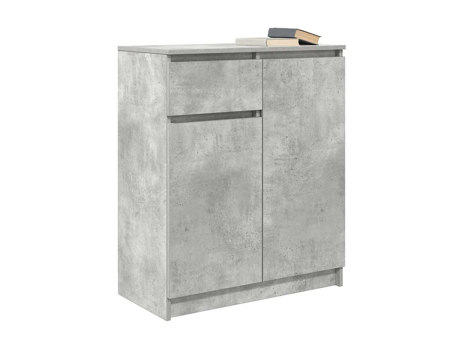 Buffet avec tiroir gris béton 71x35x84 cm bois d'ingénierie