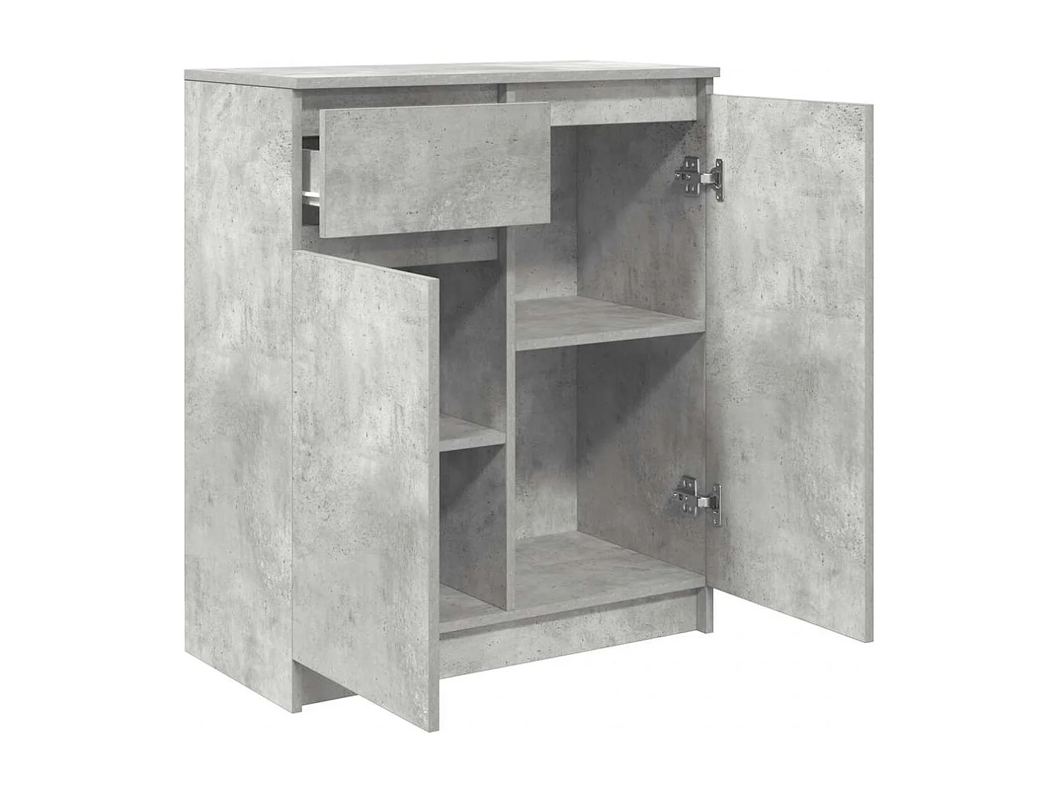 Buffet avec tiroir gris béton 71x35x84 cm bois d'ingénierie