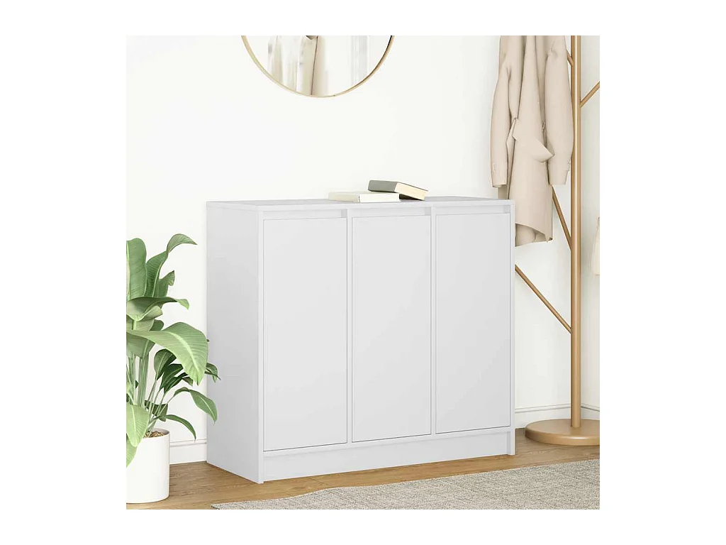 Buffet blanc 85x34x76 cm bois d’ingénierie