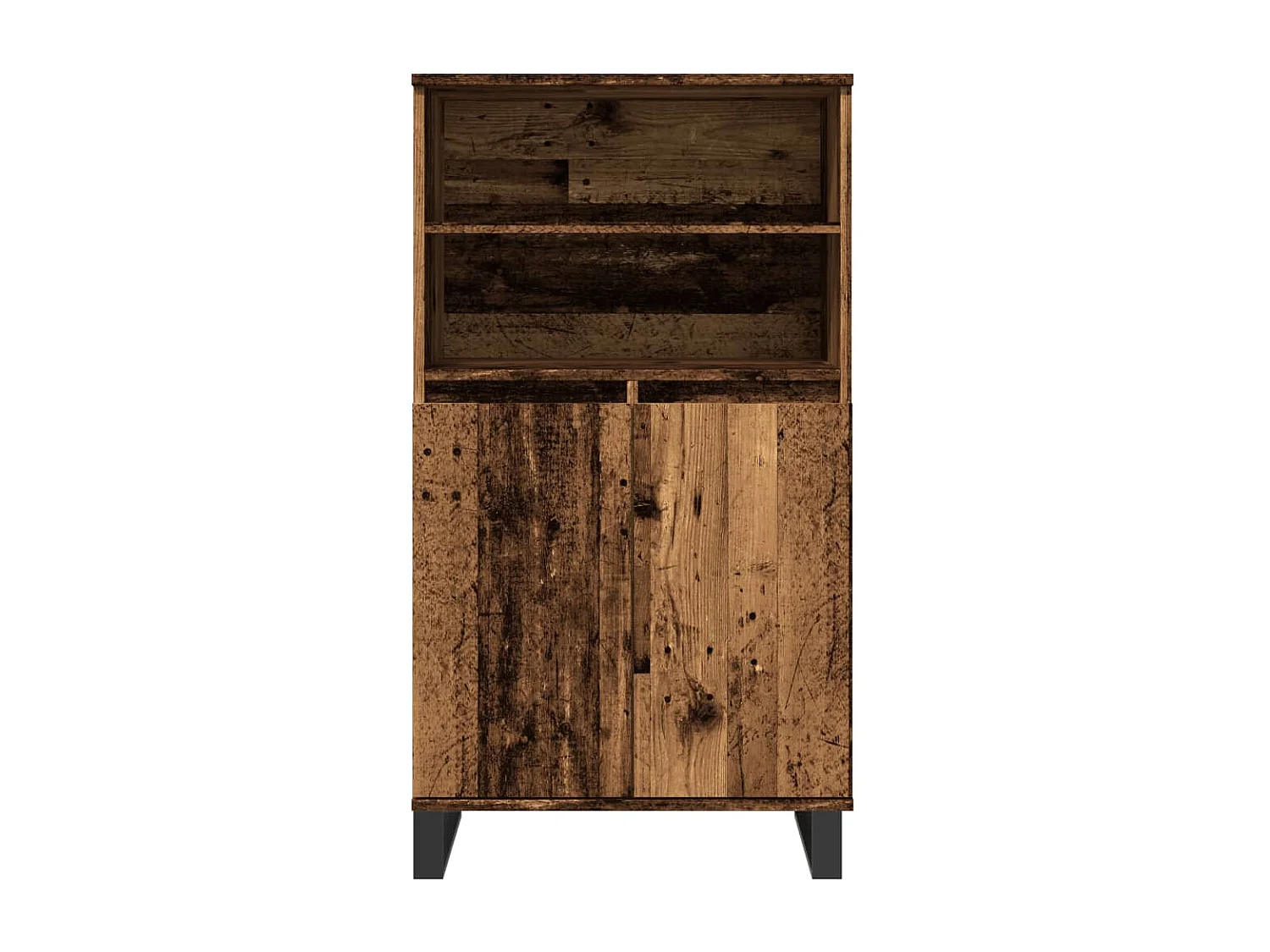 Buffet haut vieux bois 60x36x110 cm bois d'ingénierie