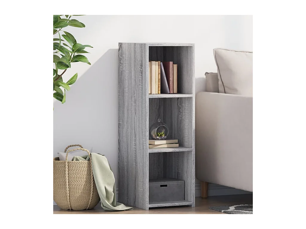 Aparador madera de ingeniería gris Sonoma 30x41x93 cm
