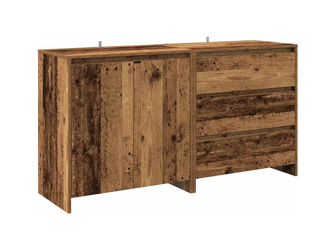 Buffet 2 pièces vieux bois bois d'ingénierie