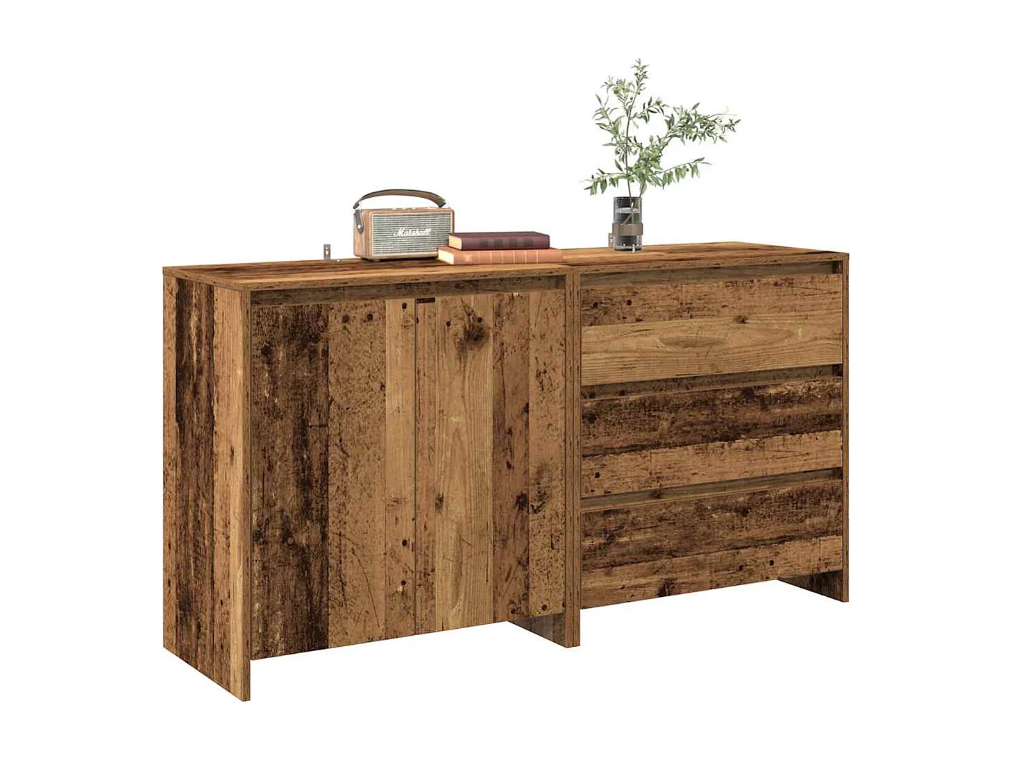 2-delige Dressoirs bewerkt hout oud houtkleurig