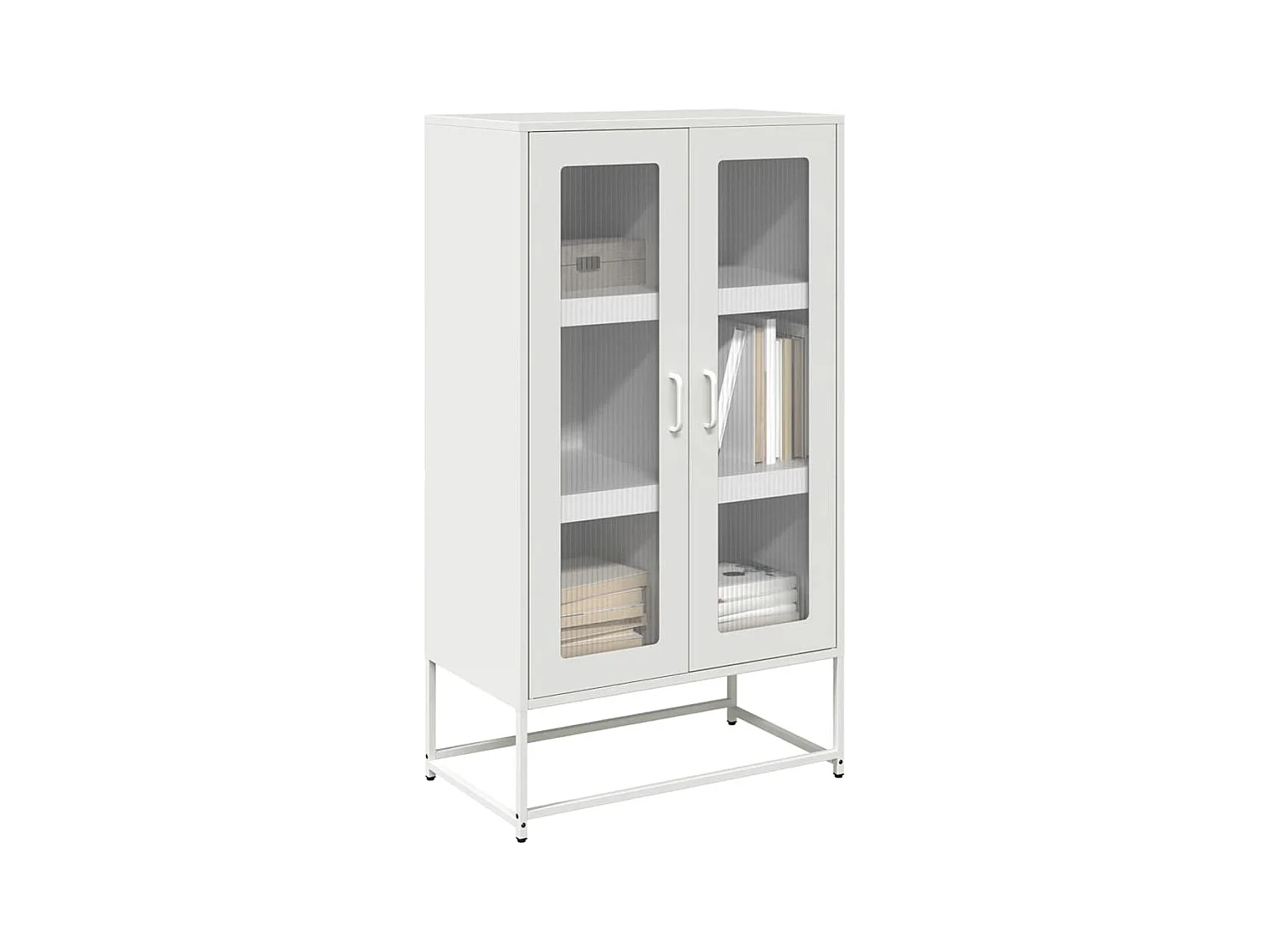 Buffet haut blanc 68x39x123 cm acier