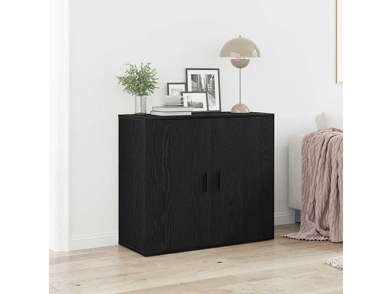 Buffet Chêne noir 80 x 33 x 70 cm Bois d'ingénierie