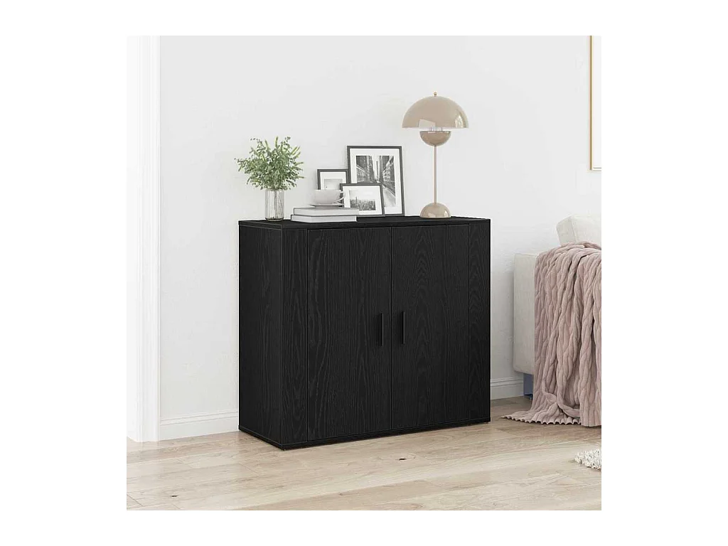 Buffet Chêne noir 80 x 33 x 70 cm Bois d'ingénierie