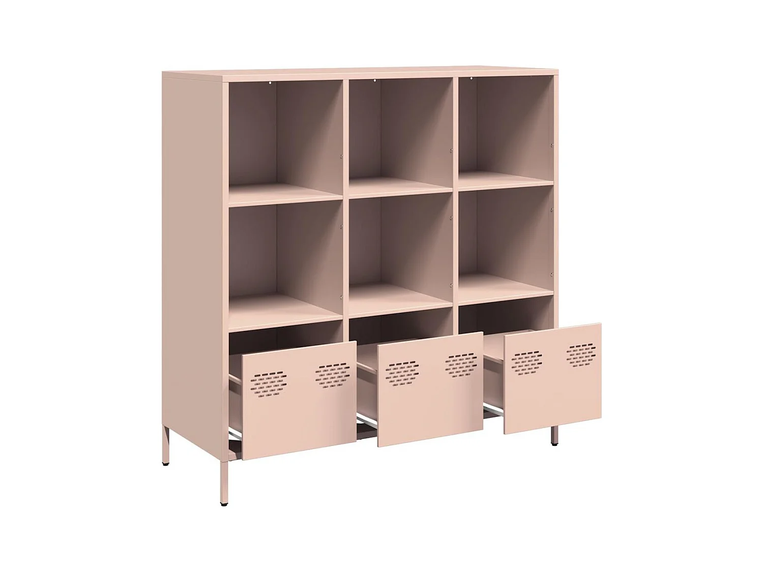 Buffet haut rose 101,5x39x103,5 cm acier