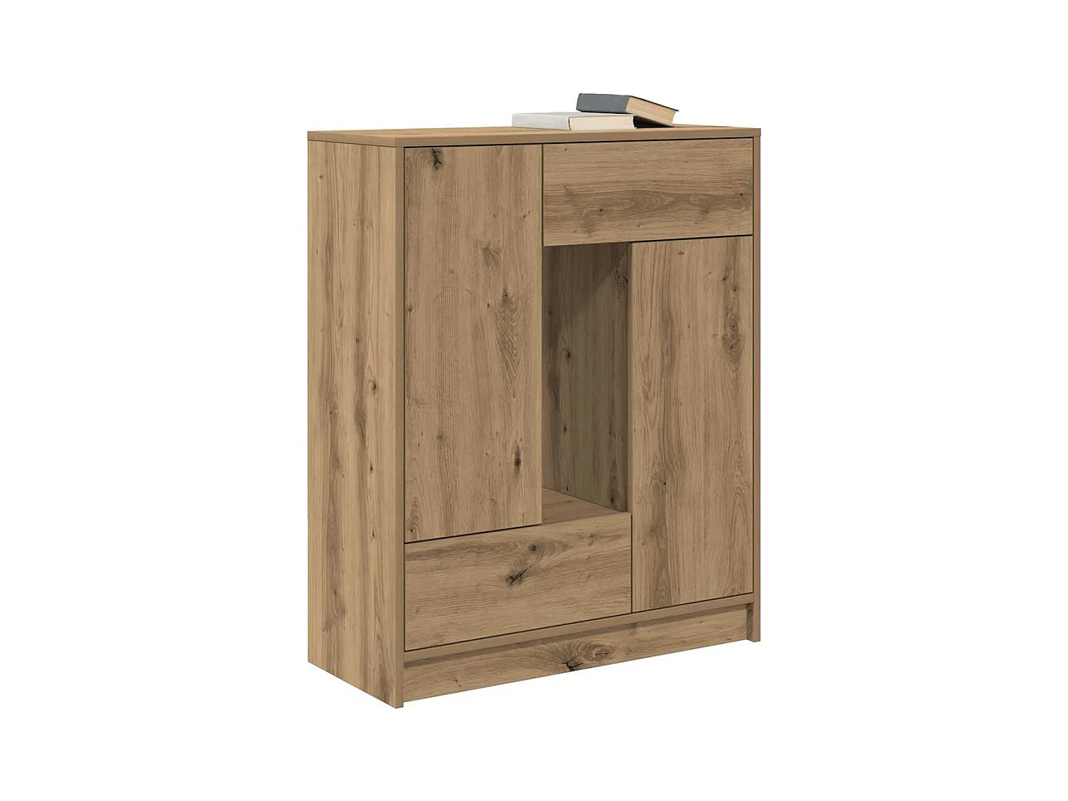 Buffet avec tiroirs et portes chêne artisanal 73x31x90 cm