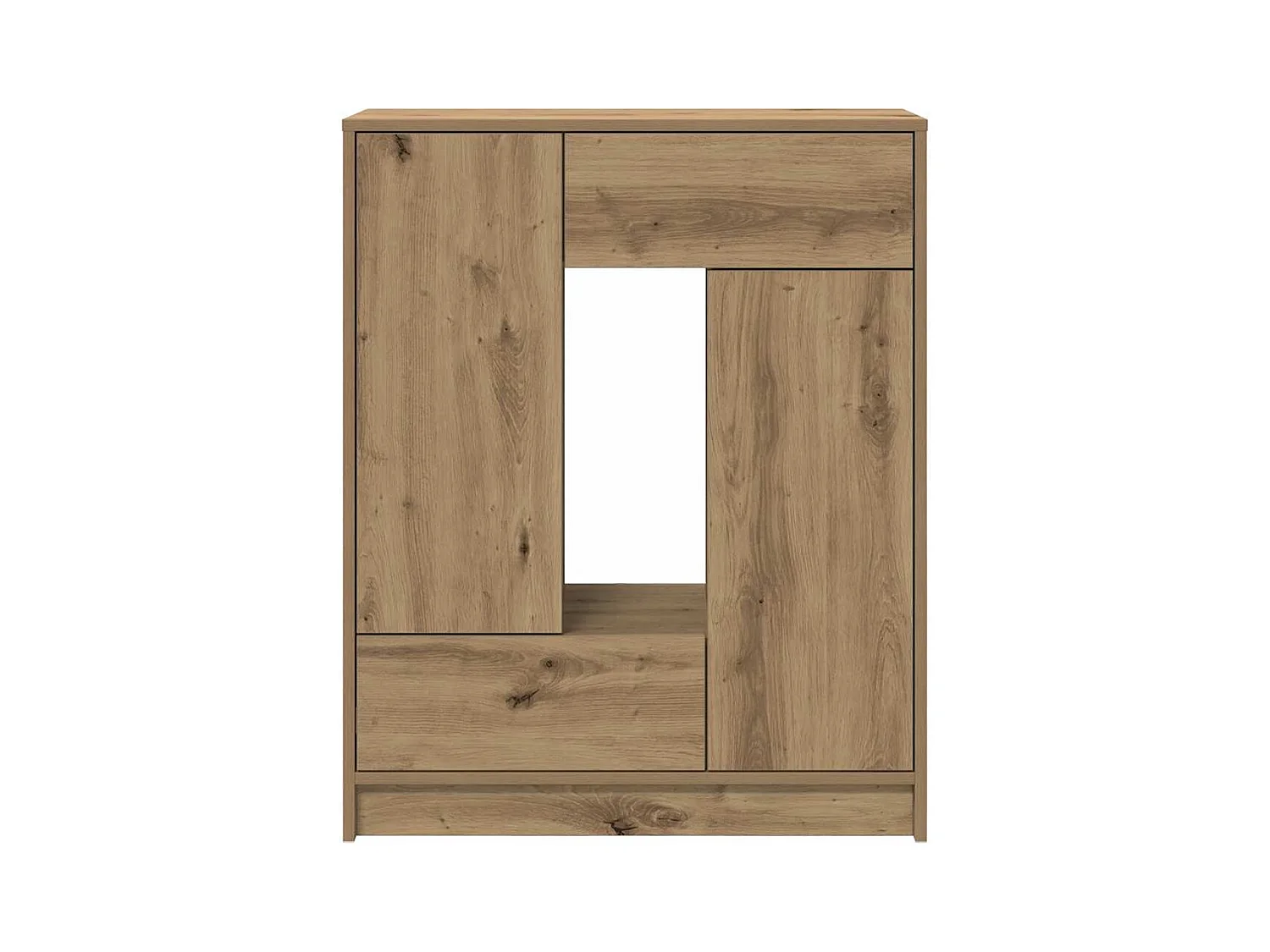 Buffet avec tiroirs et portes chêne artisanal 73x31x90 cm