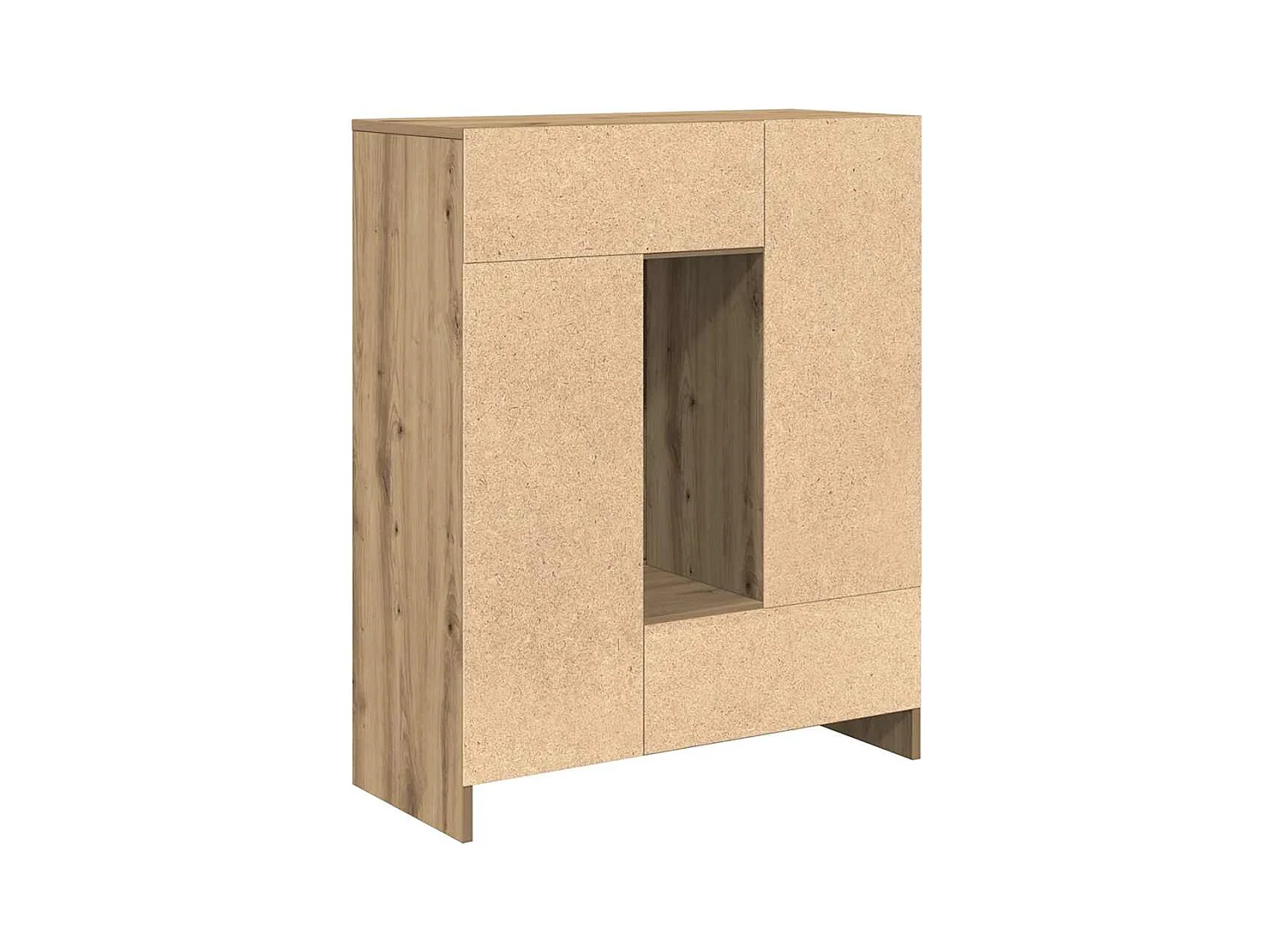 Buffet avec tiroirs et portes chêne artisanal 73x31x90 cm