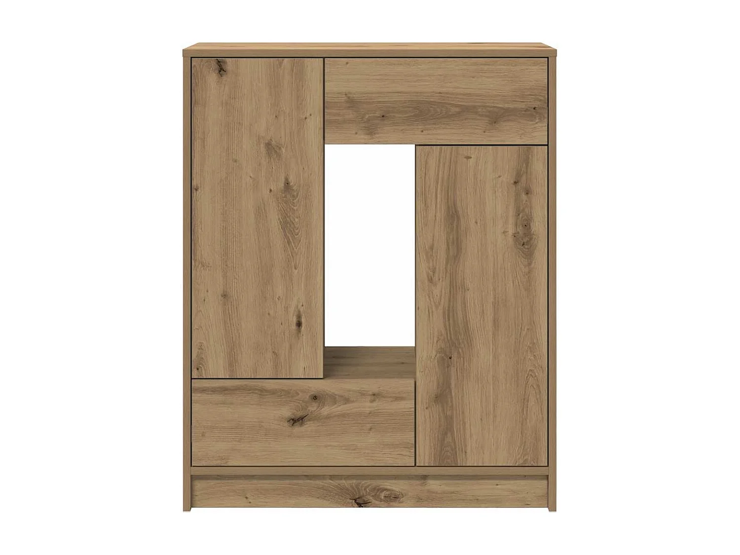 Aparador com gavetas e portas 73x31x90 cm carvalho artesanal