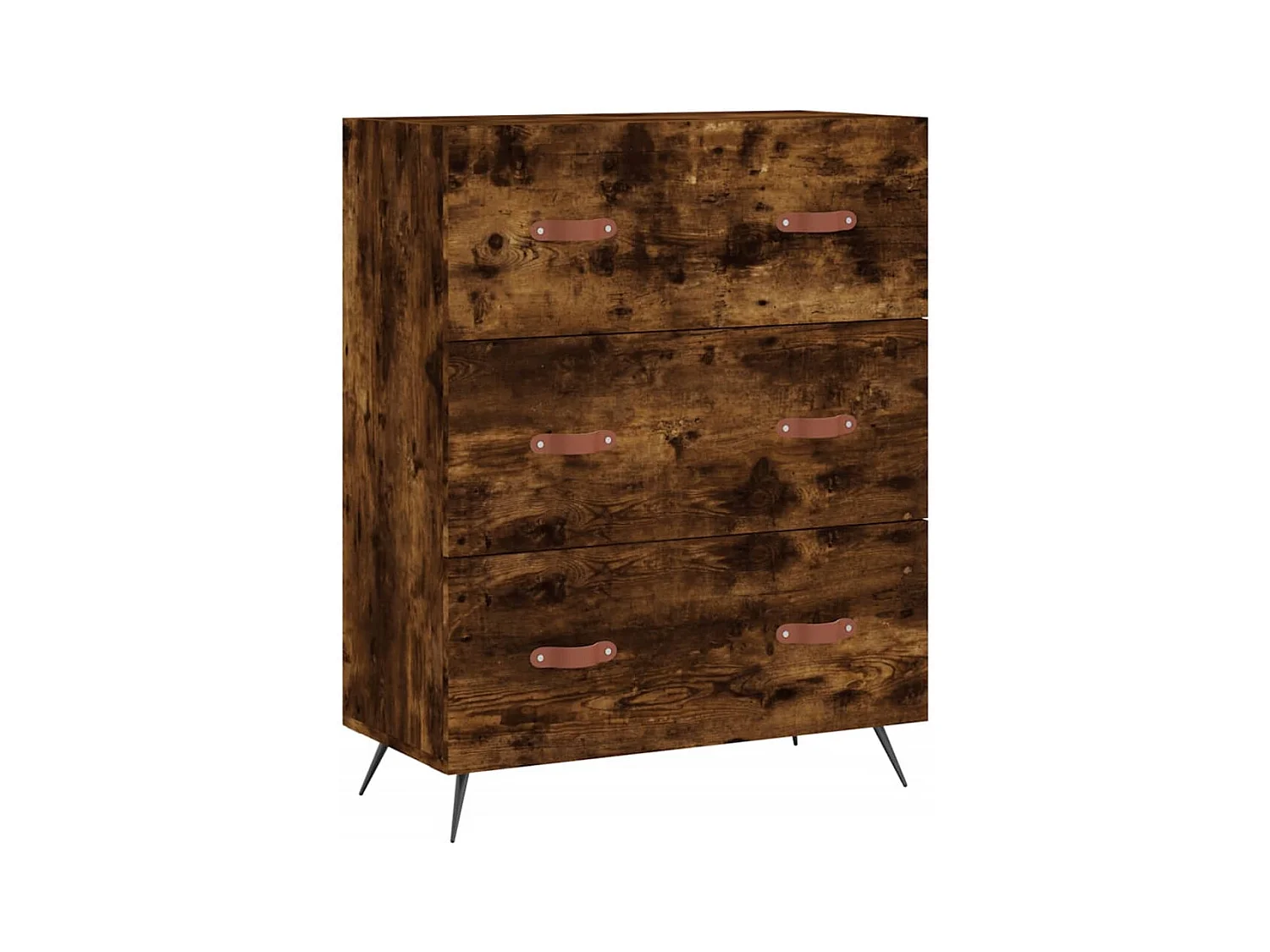 Buffet haut Chêne fumé 69,5x34x180 cm Bois d'ingénierie