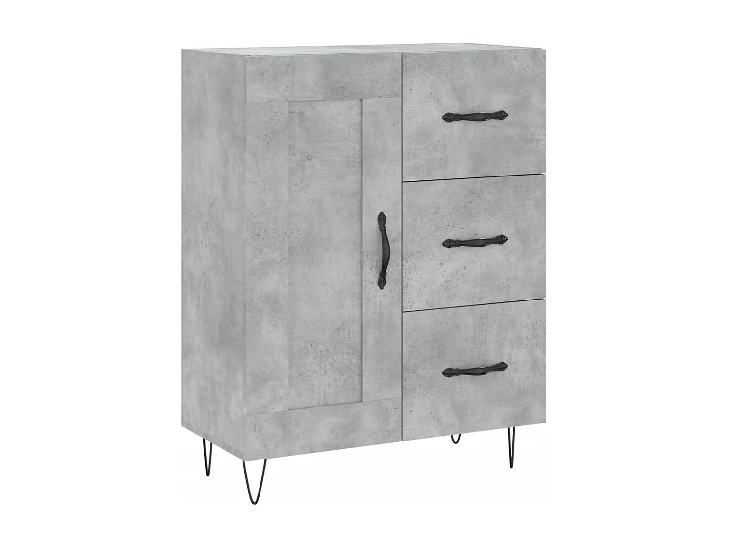 Buffet haut Gris béton 69,5x34x180 cm Bois d'ingénierie