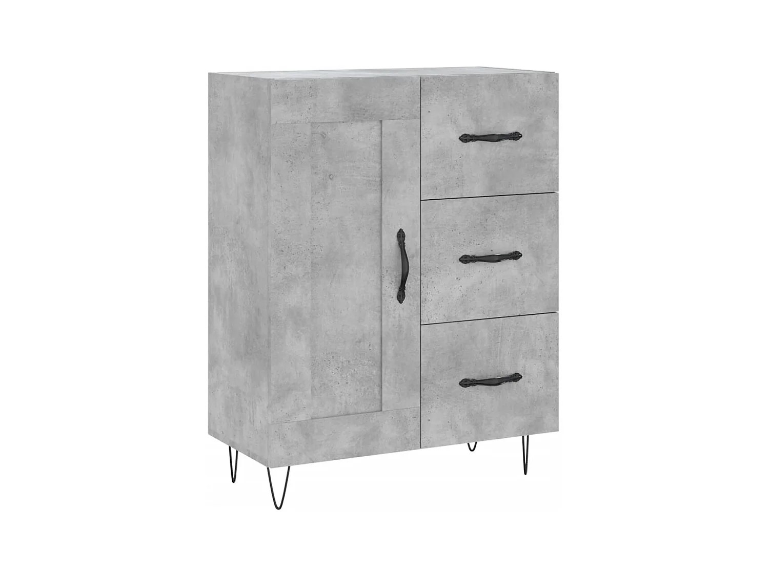 Buffet haut Gris béton 69,5x34x180 cm Bois d'ingénierie