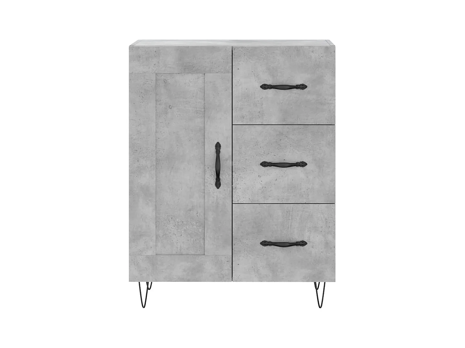 Buffet haut Gris béton 69,5x34x180 cm Bois d'ingénierie