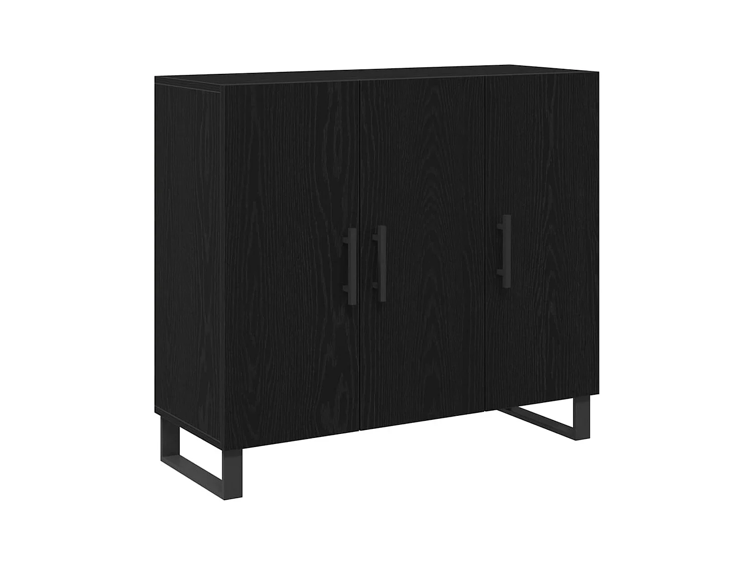 Buffet Chêne noir 90 x 34 x 80 cm Bois d'ingénierie