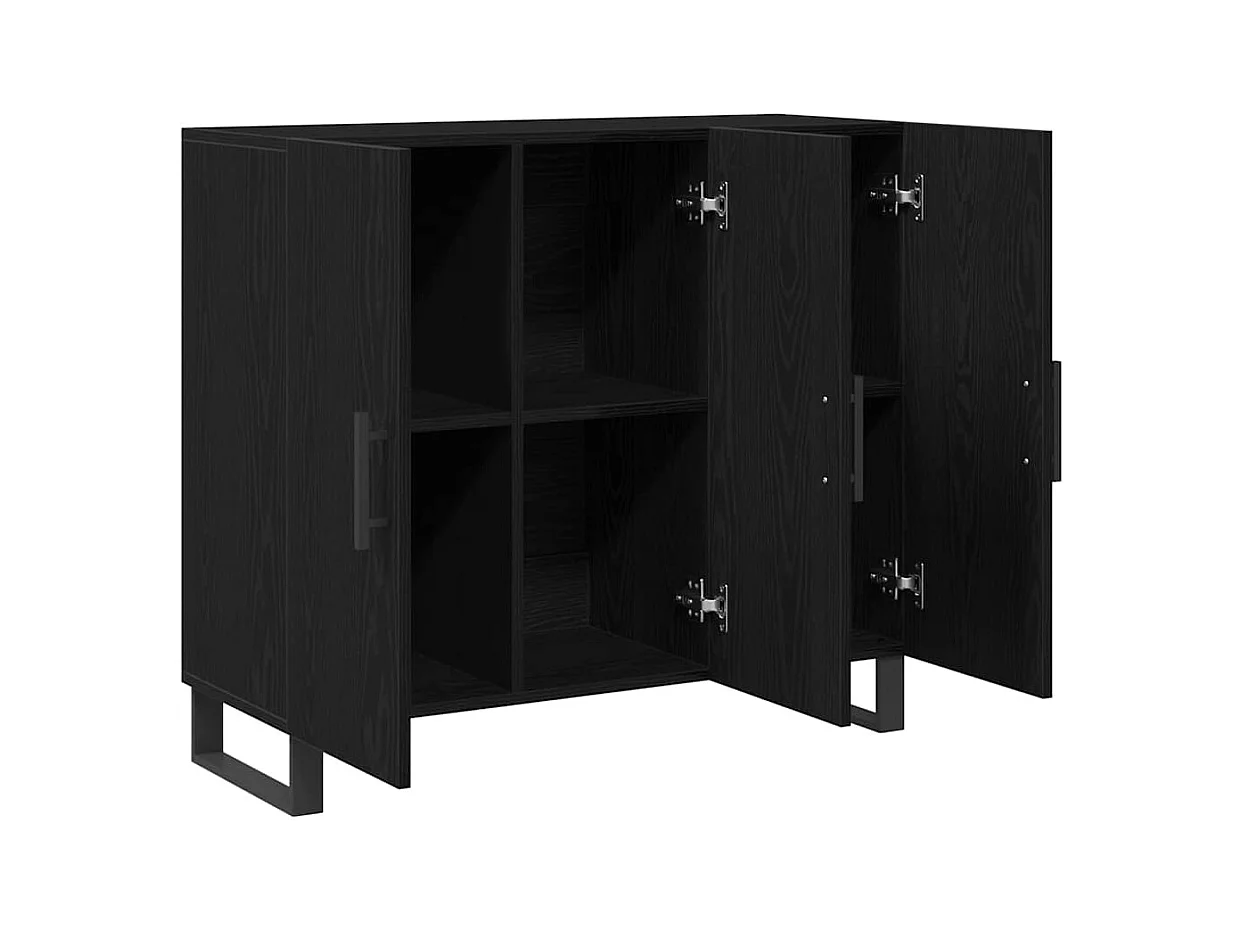 Buffet Chêne noir 90 x 34 x 80 cm Bois d'ingénierie