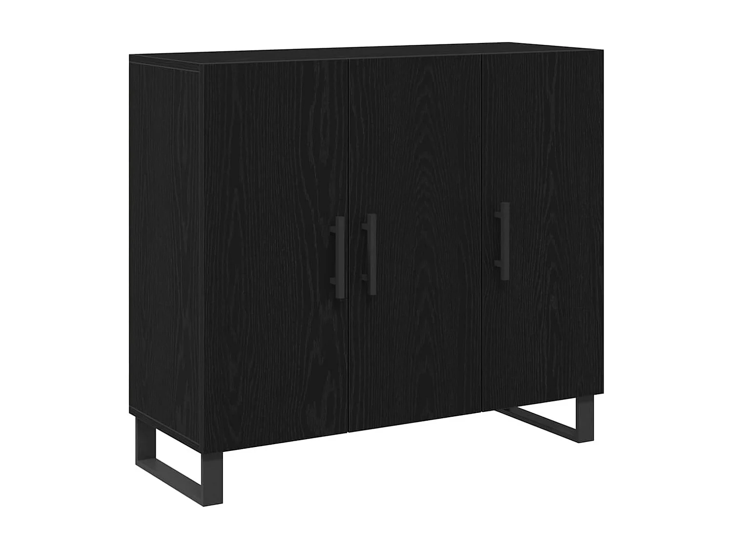 Buffet Chêne noir 90 x 34 x 80 cm Bois d'ingénierie