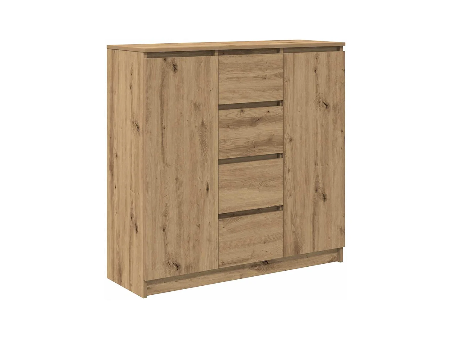 Buffet tiroirs chêne artisanal 100,5x35x98,5 cm bois ingénierie
