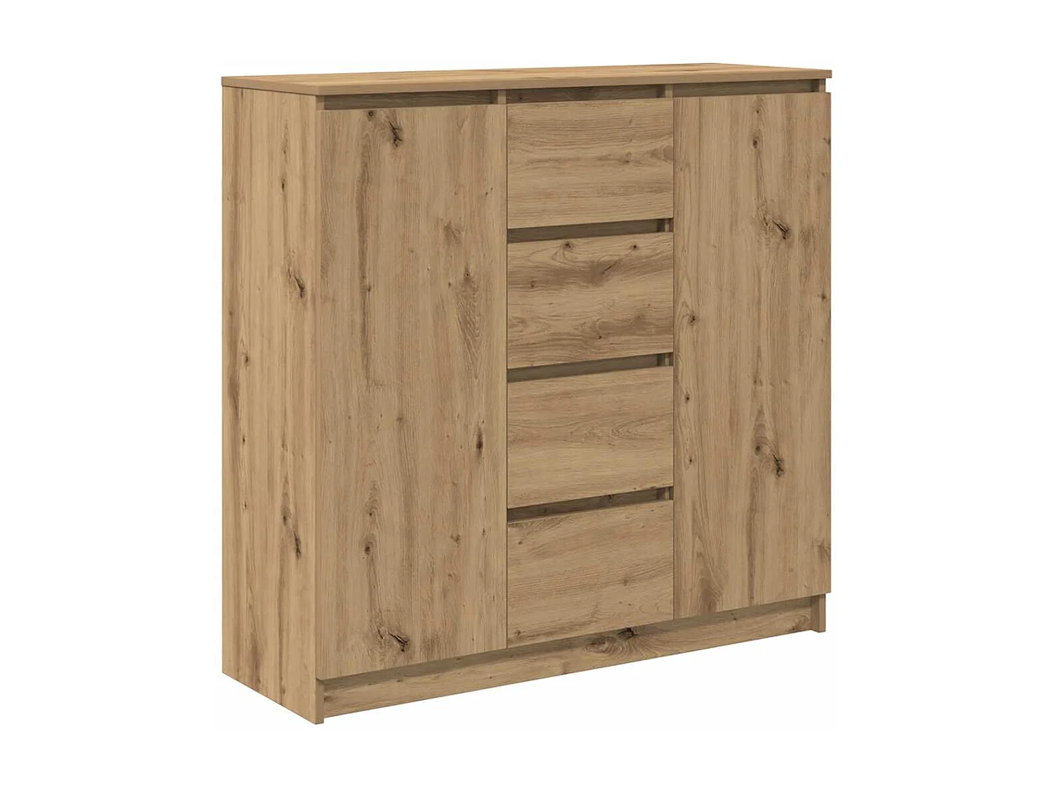 Buffet tiroirs chêne artisanal 100,5x35x98,5 cm bois ingénierie