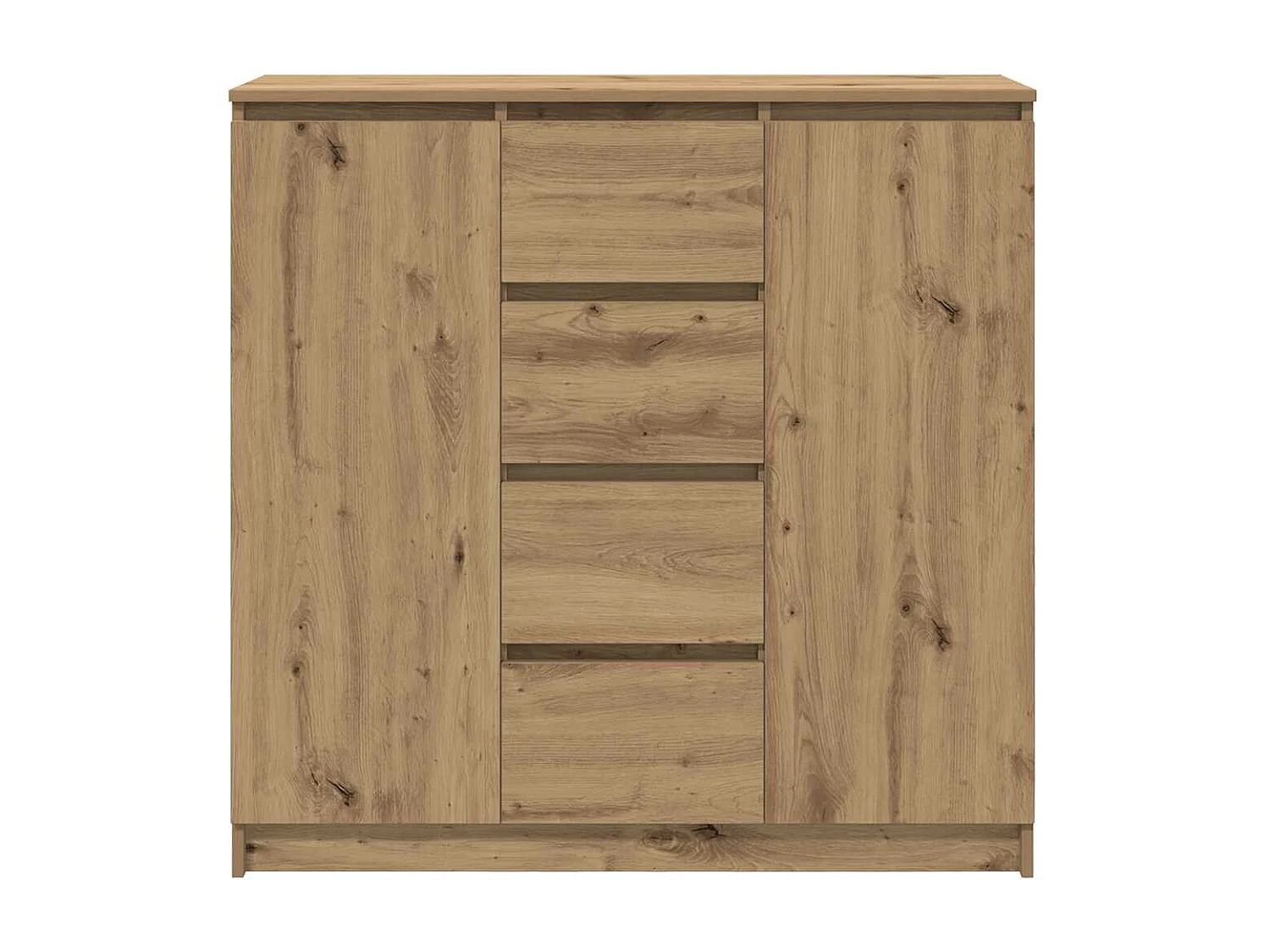 Buffet tiroirs chêne artisanal 100,5x35x98,5 cm bois ingénierie