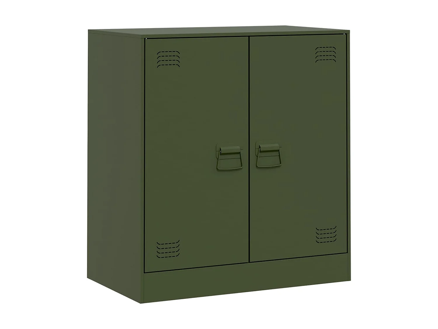 Aparador de acero verde oliva 67x39x73 cm
