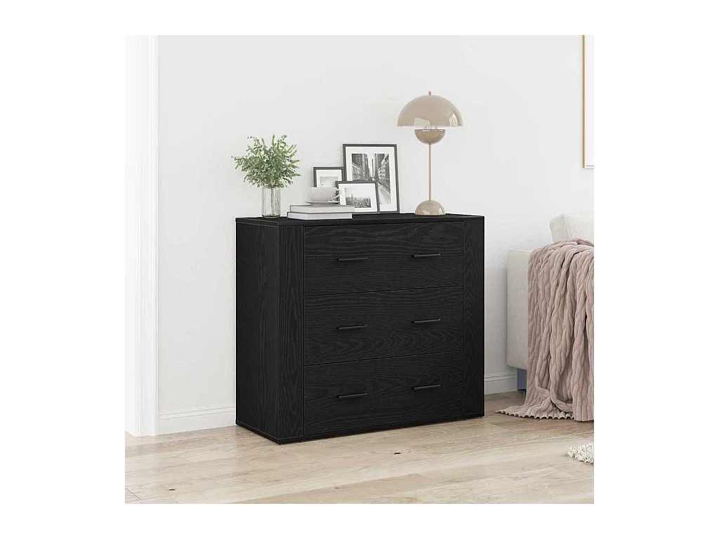 Buffet en chêne noir avec tiroir Chêne noir 80 x 33 x 70 cm