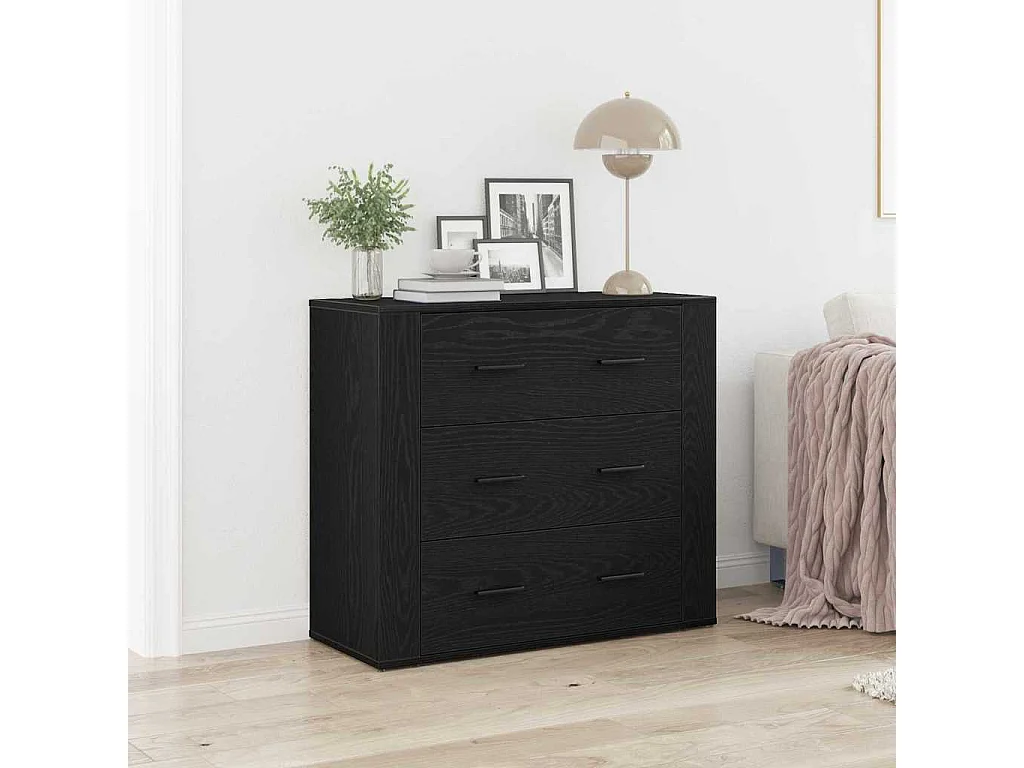Buffet en chêne noir avec tiroir Chêne noir 80 x 33 x 70 cm