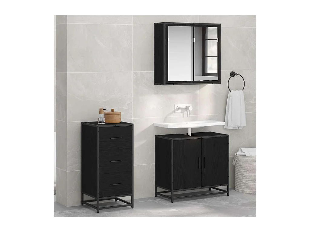 Buffet Chêne noir 35.5 x 35 x 76 cm Bois d'ingénierie