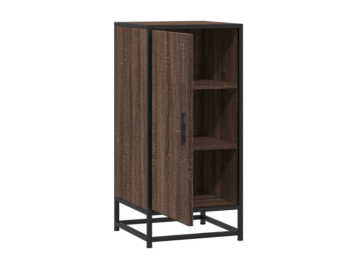 Buffet chêne marron 35,5x35x76 cm bois d'ingénierie et métal