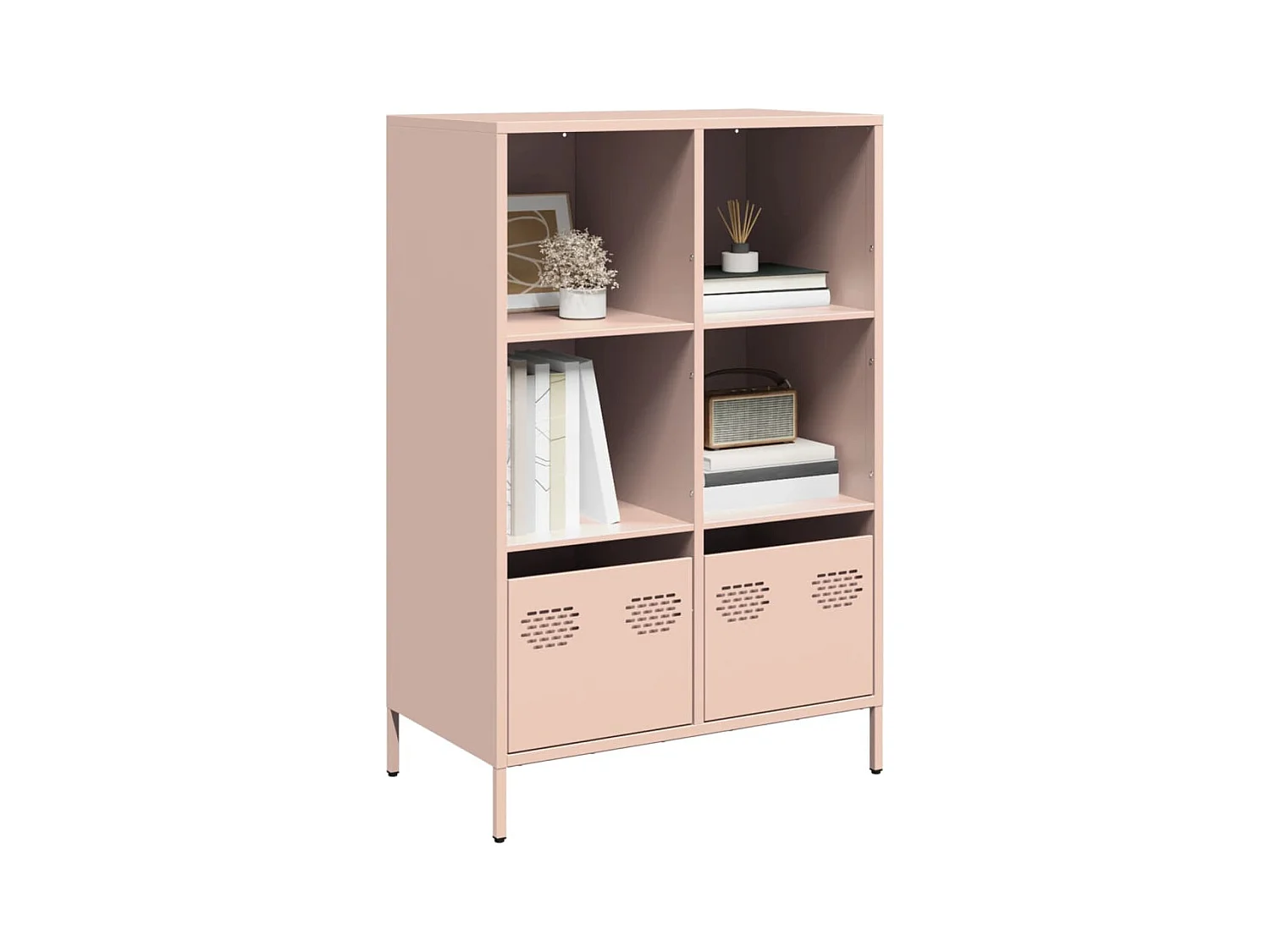 Aparador acero rosa 68x39x103,5 cm