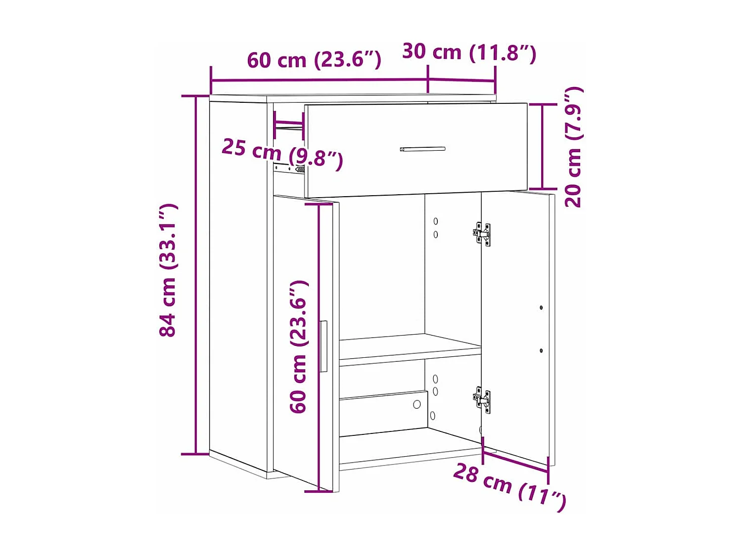 Vitrina Madera vieja 79 x 38 x 80 cm Madera contrachapada