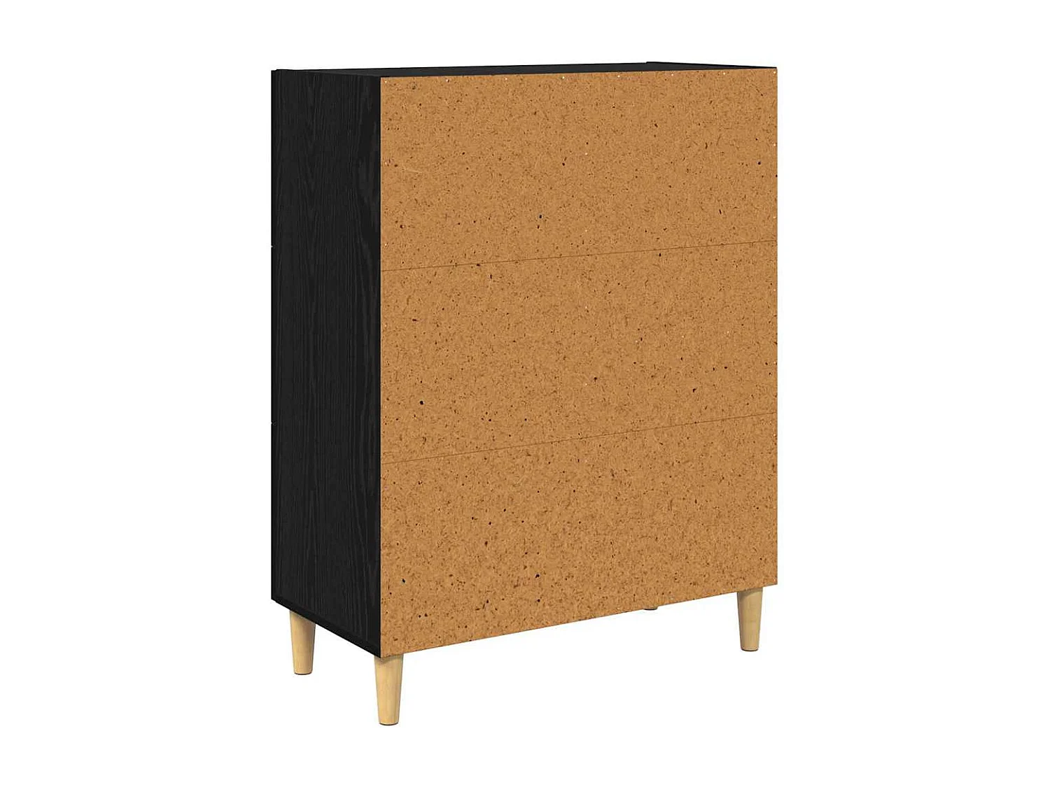 Dressoir met lade Zwart eiken 34 x 69.5 x 90 cm Bewerkt hout