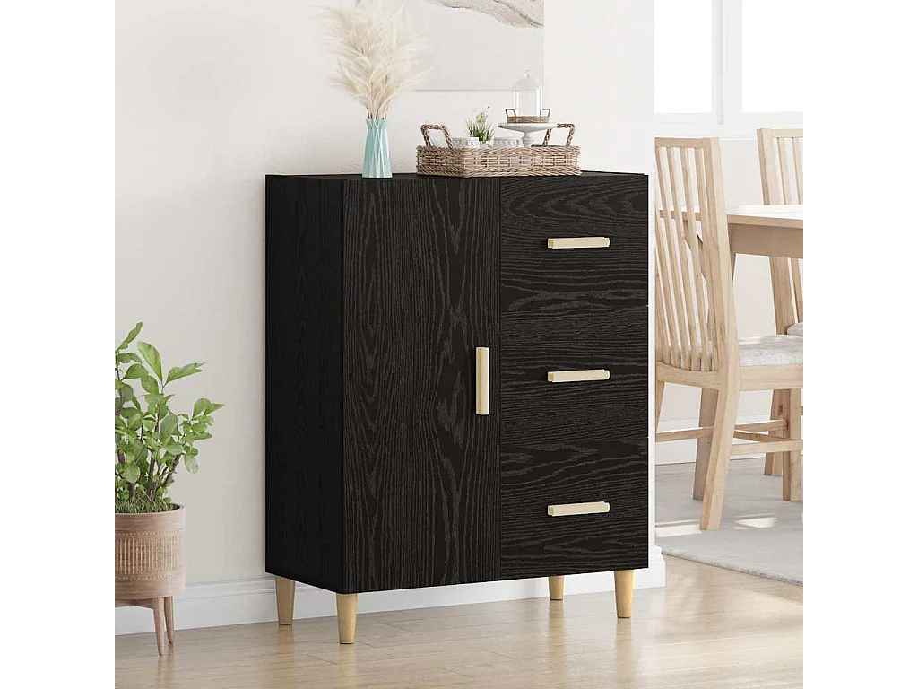 Buffet Chêne noir 34 x 69.5 x 90 cm Bois d'ingénierie